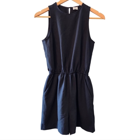 Aritzia Wilfred River Sleeveless Feminine Classy Romper in Black Size Small - Picture 6 of 15